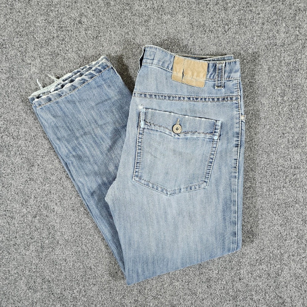 VTG Southpole Baggy Flap Pocket Denim Jeans Blue Men's Tagged 38 Act 35x29 Flaws